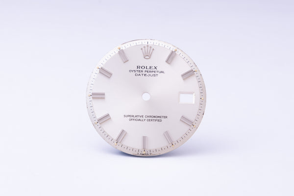 Load image into Gallery viewer, Rolex Datejust Silver Wide Boy Marker dial for model 1601 FCD29899
