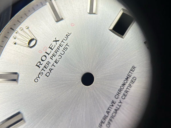 Load image into Gallery viewer, Rolex Datejust Silver Wide Boy Marker dial for model 1601 FCD29899
