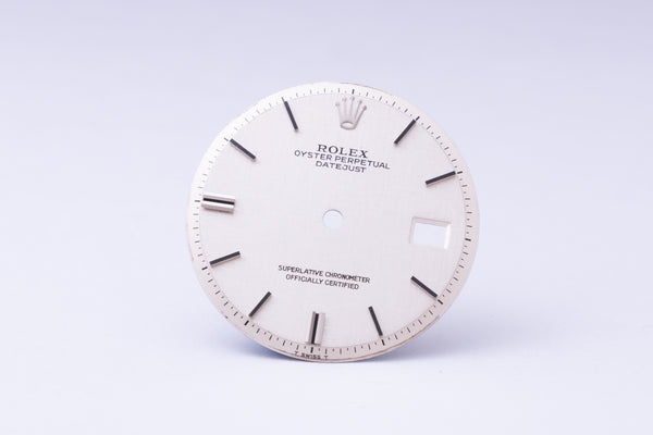 Load image into Gallery viewer, Rolex Datejust Silver Linen Stick Marker dial for 1601 - 1603 FCD29911
