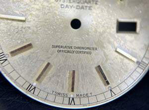 Rolex Day-Date Oyster Quartz Champagne Stick marker dial ( Damaged ) for 19018 FCD30024