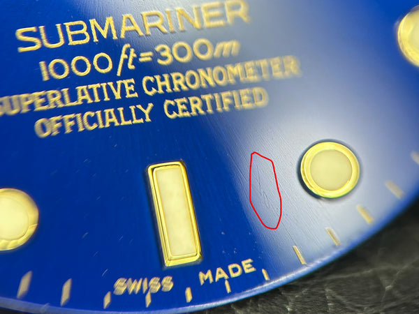 Load image into Gallery viewer, Rolex Submariner Blue "Swiss Made" Dial for model 16613 FCD30025
