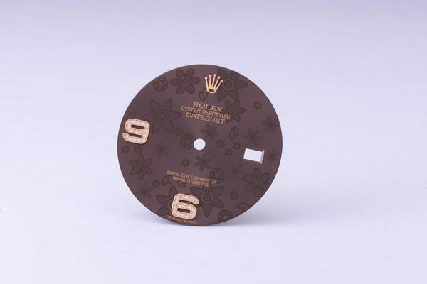Load image into Gallery viewer, Rolex Datejust Brown Floral Diamond 6-9 Dial for model 116231 FCD30028
