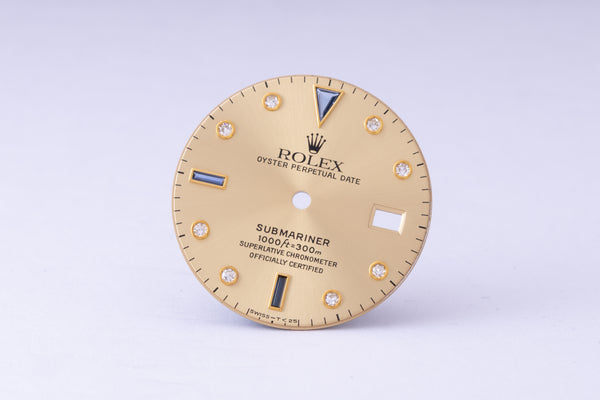 Load image into Gallery viewer, Rolex Submariner T<25 Champagne Serti Dial for model 16613 - 16618 FCD30031
