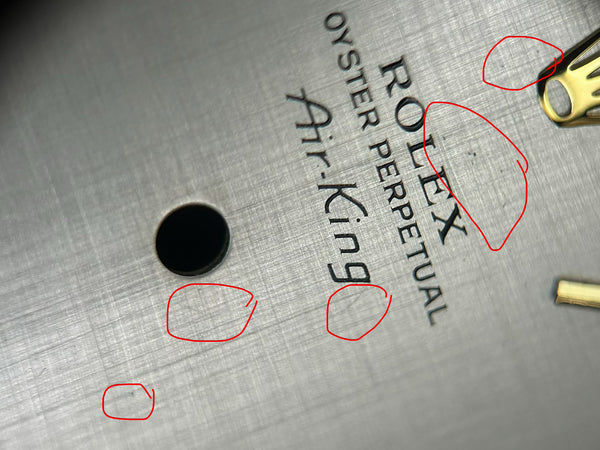 Load image into Gallery viewer, Rolex Air-King Silver Stick Marker Dial for model 5500 FCD30032
