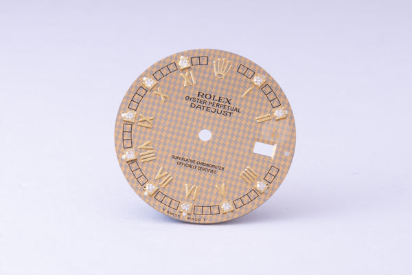 Load image into Gallery viewer, Rolex Mens Champagne Hounds Tooth Diamond Dial for model 16233 FCD30082
