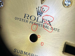 Rolex Submariner T<25 Champagne Serti Dial for model 16613 - 16618 FCD30124