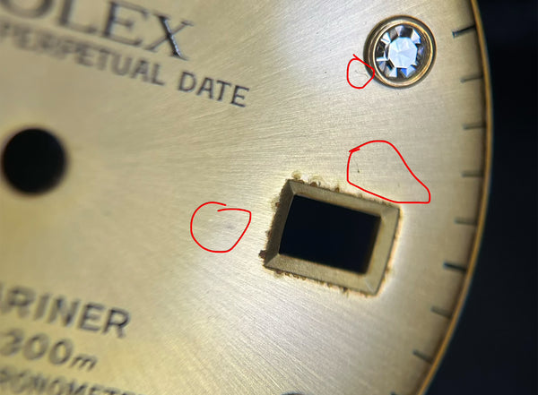 Load image into Gallery viewer, Rolex Submariner T<25 Champagne Serti Dial for model 16613 - 16618 FCD30124
