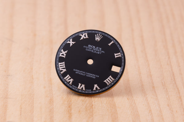 Load image into Gallery viewer, Rolex Midsize Datejust Black Roman Dial for model 68274 - 78274 FCD30197
