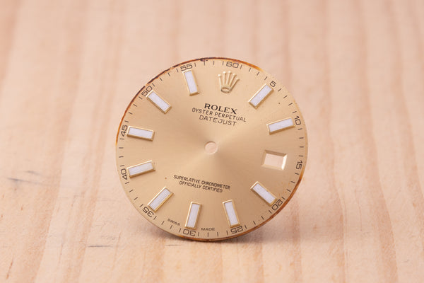 Load image into Gallery viewer, Rolex Champagne Index ( Wear) Datejust II Dial for model 116333 FCD30242
