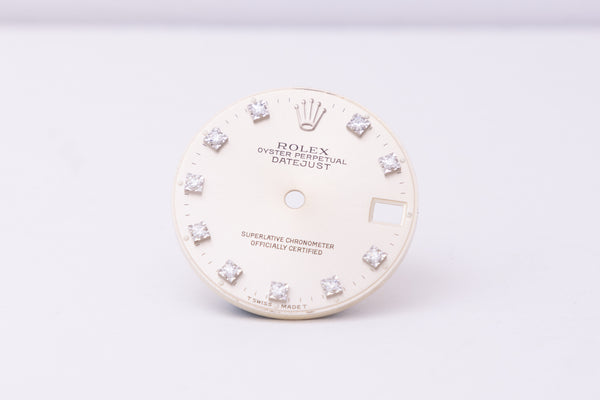 Load image into Gallery viewer, Rolex Midsize Silver Diamond Dial for model 68274 - 68279 FCD30342
