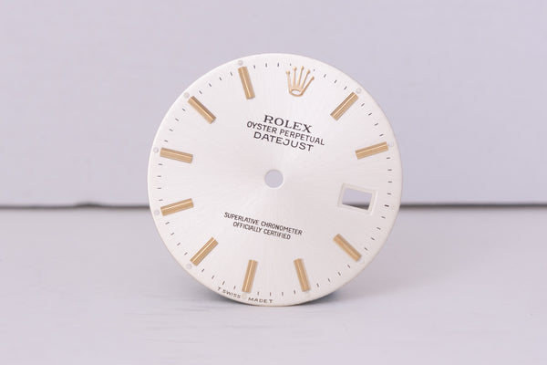 Load image into Gallery viewer, Rolex Datejust Silver Stick dial for model 16013 FCD30446
