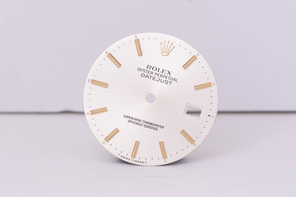 Load image into Gallery viewer, Rolex Datejust Silver Stick dial for model 16013 FCD30447
