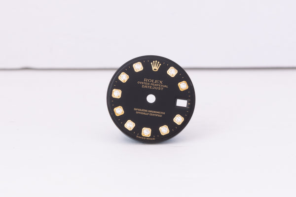 Load image into Gallery viewer, Rolex Ladies Datejust Black Diamond Dial for 69173 - 79173 FCD30482
