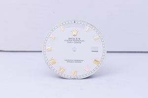 Rolex Day-Date Skinny Matte White Roman Dial for 18038 FCD30568