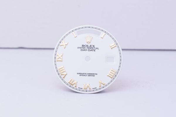 Load image into Gallery viewer, Rolex Day-Date Bold White Roman dial for model 118238 FCD30569
