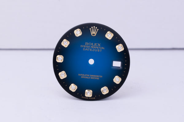 Load image into Gallery viewer, Rolex Mens Datejust Blue Viggnett Diamond Dial for 116233 - 116238 FCD30571

