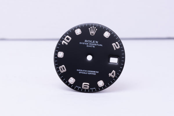 Load image into Gallery viewer, Rolex Date black diamond dial for model 15200 - 115200 FCD30582
