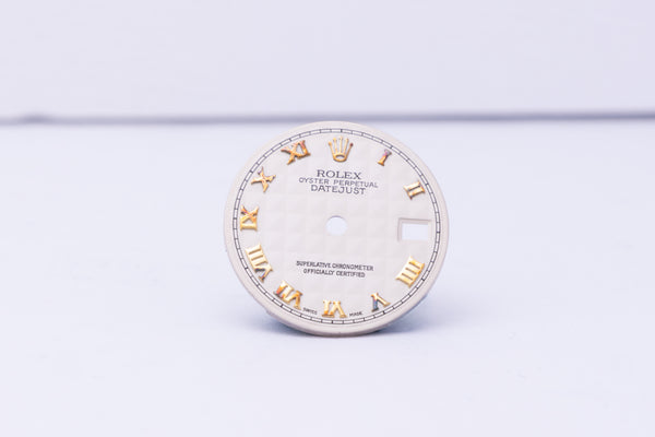 Load image into Gallery viewer, Rolex Ladies Datejust Cream Pyramid Roman Dial for model 69178 - 69173 FCD30607
