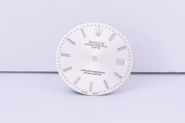 Load image into Gallery viewer, Rolex Date silver stick dial for model 15000 - 15200 FCD30704

