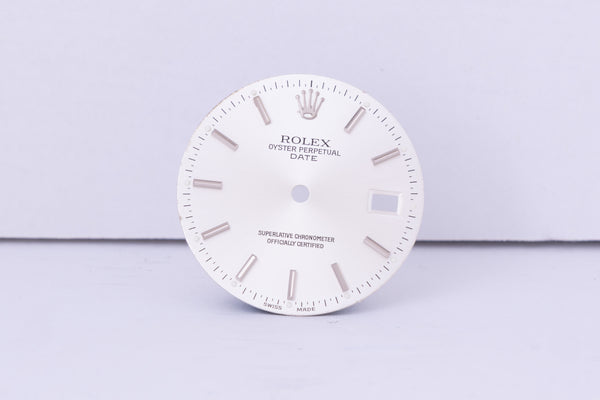 Load image into Gallery viewer, Rolex Date silver stick dial for model 15000 - 15200 FCD30706
