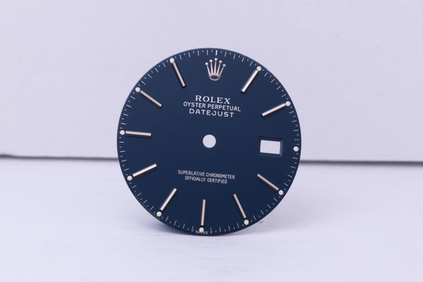 Load image into Gallery viewer, Rolex Mens Datejust Blue Enamel Stick Marker Dial for model 16014- 16234 FCD30708
