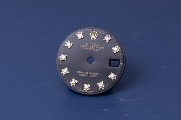 Load image into Gallery viewer, Rolex Ladies Datejust Black Diamond Dial for 69173 - 69178 FCD30712
