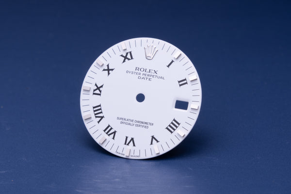 Load image into Gallery viewer, Rolex Date White Roman Peg Dial for model 115200 FCD30979
