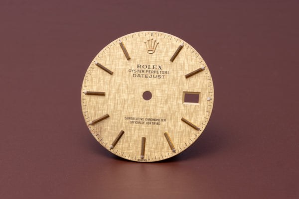 Load image into Gallery viewer, Rolex Datejust Champagne linen Stick marker dial for model 16013 FCD31021
