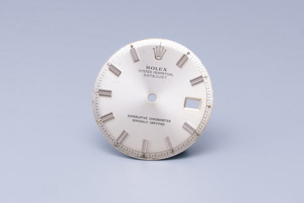 Load image into Gallery viewer, Rolex Datejust Silver Wide Boy Stick Marker dial for 1601 - 1603 FCD31068
