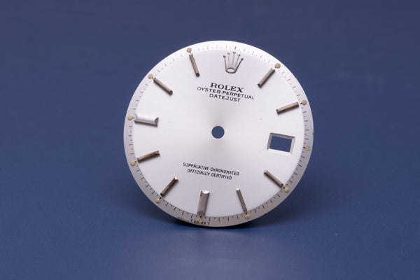 Load image into Gallery viewer, Rolex Datejust Silver Stick Dial for 1601 FCD31126

