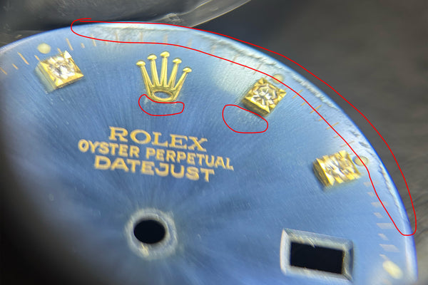 Load image into Gallery viewer, Rolex Mens Blue Damaged Diamond Dial for 16013 - 16233 FCD31183
