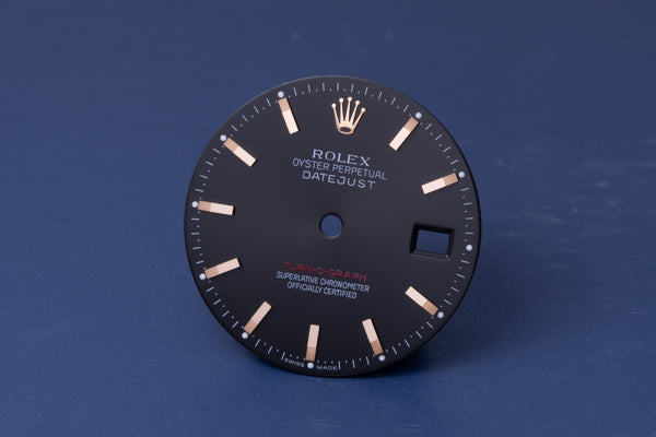 Load image into Gallery viewer, Rolex Turn-o-Graph Black Stick Dial for Model 116261 FCD31188
