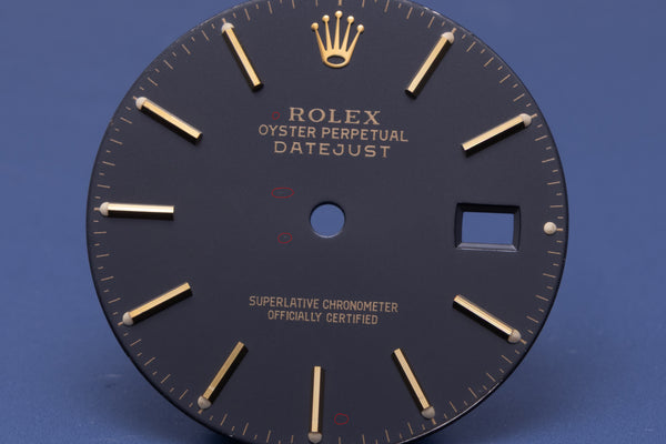 Load image into Gallery viewer, Rolex Datejust Black Stick Marker Dial for model 16013 FCD31302

