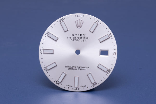 Load image into Gallery viewer, Rolex Datejust II Silver Stick Dial for 116300 -116334 FCD31313
