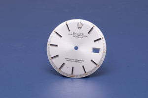 Rolex DAMAGED Datejust Silver Stick dial for model 1601 FCD31355
