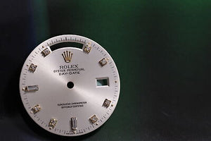 Rolex Daydate Silver 8-2 Diamond Dial for 18038... FCD18038