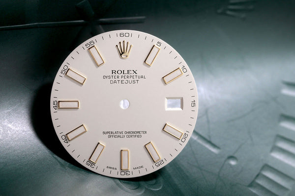 Load image into Gallery viewer, Rolex Mens Ivory Index Datejust II Dial w/ 2 hands for 116333 FCD14128

