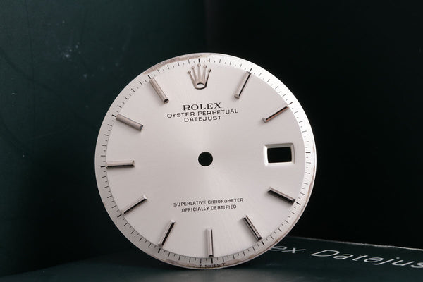 Load image into Gallery viewer, Rolex Mens Datejust Silver Stick Dial for 1601 - 1603 FCD15174
