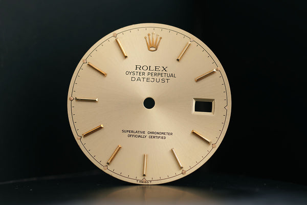 Load image into Gallery viewer, Rolex Mens Datejust Champagne stick marker dial for model 16013 FCD15622
