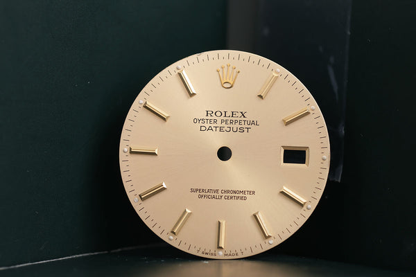 Load image into Gallery viewer, Rolex Mens Datejust Champagne stick marker dial for model 16013 FCD15629
