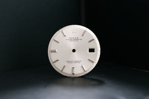 Rolex Mens Datejust Silver Stick door stop marker Dial some wear (Missing Crown) - damage for 1601 - 1603 FCD15899