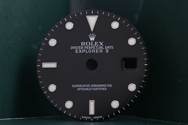 Load image into Gallery viewer, Rolex Explorer II Black Swiss Made Dial for 16570 - 16550 FCD016548
