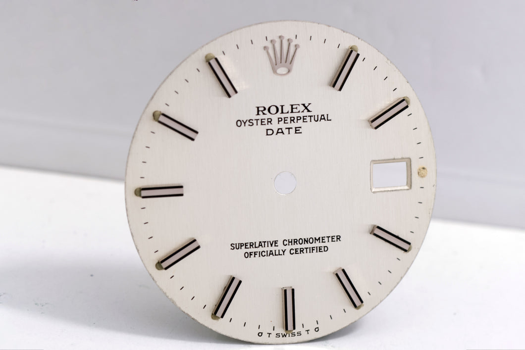 Rolex Date Silver linen dial  W Hour & Minute hand for model 1500 - 1501 FCD17566