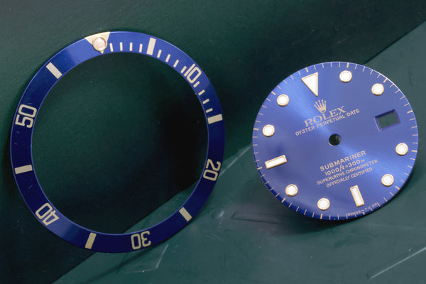 Load image into Gallery viewer, Rolex Submariner Blue Swiss T &lt; 25 dial for model 16803 - 16618 FCD18504
