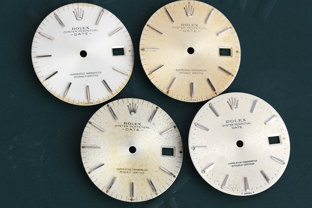 Rolex Date dial assorted (4) for model 1500 - 1501 most faded / spotted FCD18552