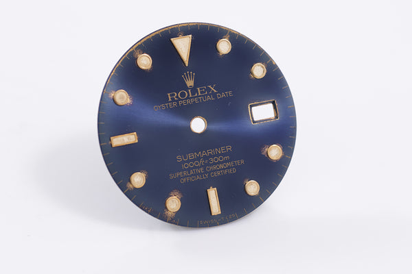 Load image into Gallery viewer, Rolex Submariner Tropical Blue Dial for 16803 - 16808 - 16613  Dial Turning Gold FCD18593
