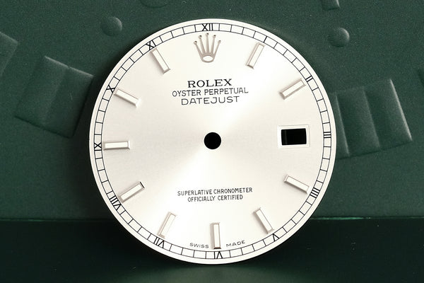 Load image into Gallery viewer, Rolex Mens Silver Lumi Index dial for model 116234 116200 FCD19375
